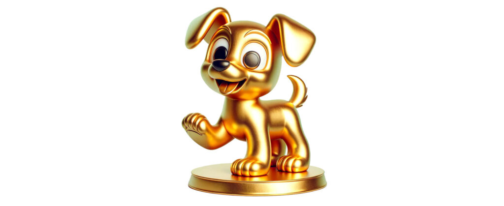 Gold pet photoshoot package icon